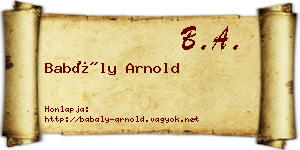Babály Arnold névjegykártya